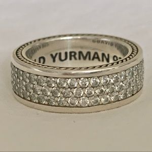 David Yurman Ring 3 Row Streamline Pave Diamond Band